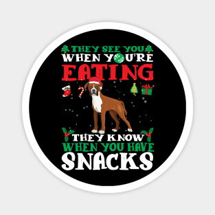 Christmas Dog Eating Snacks Magnet